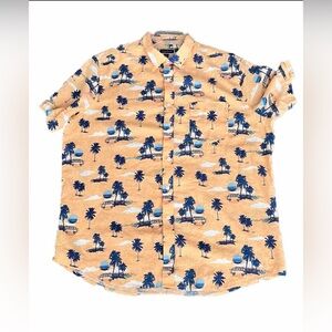 Club Room Peachy Orange Palm trees Hawaiian Vibe Beach VW Van Sunset XL EUC